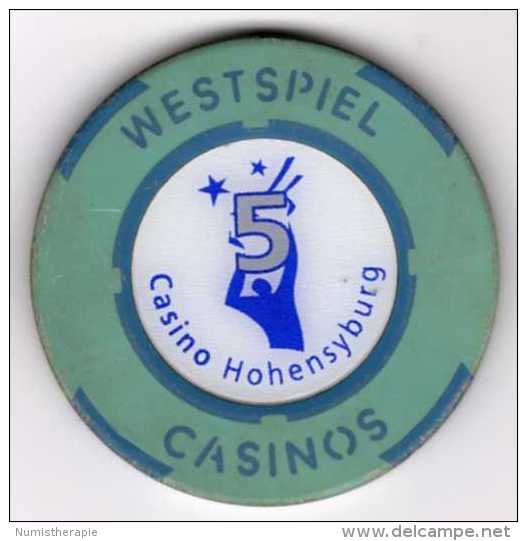 Jeton Westspiel Casinos : Casino Hohensyburg Dortmund 5 € - Casino