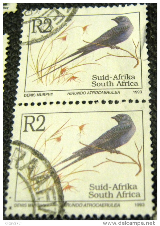 South Africa 1993 Bird Hirundo Atrocaerulea 2R X2 - Used - Usados