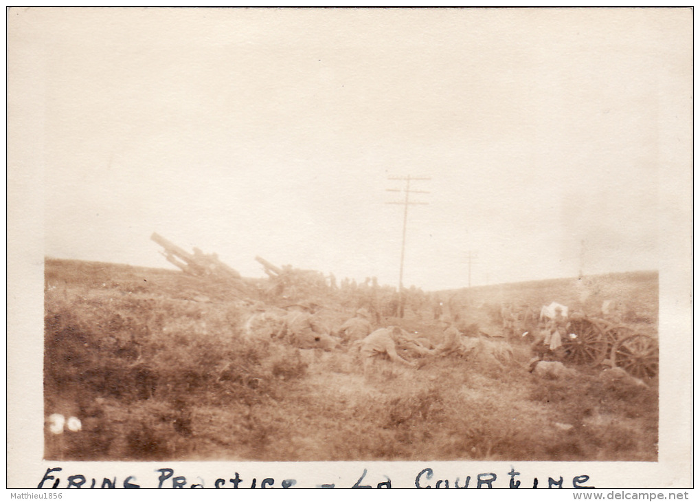 Photo Originale 14-18 Entrainement à LA COURTINE - Une Batterie De Canons US (65th Art) (A49, Ww1, Wk1) - La Courtine