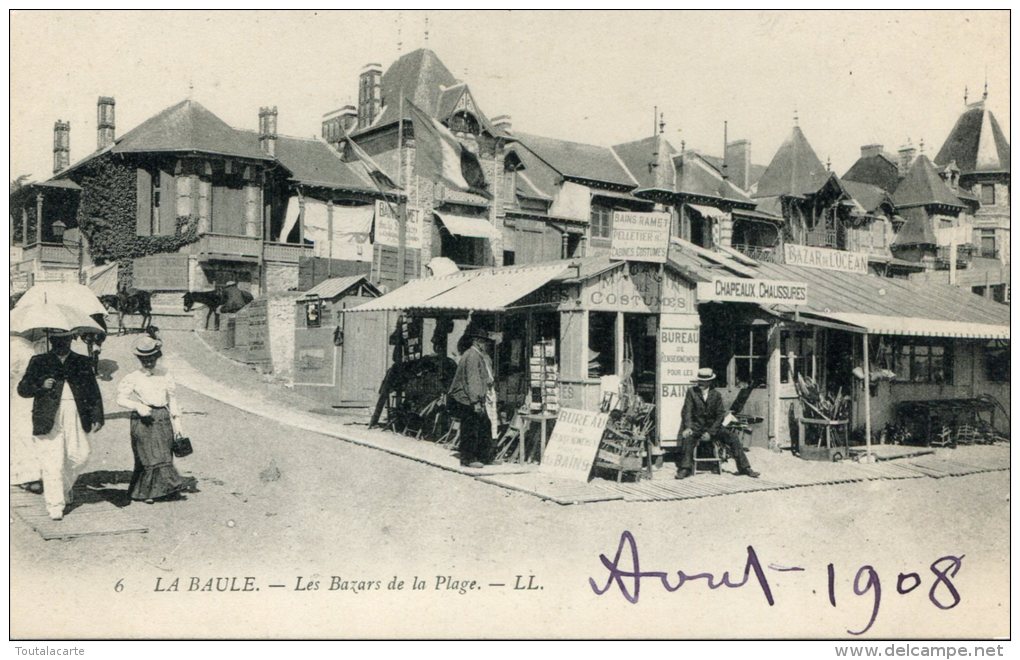 CPA 44 LA BAULE LES BAZARS DE LA PLAGE 1908 Commerces état Impeccable - La Baule-Escoublac