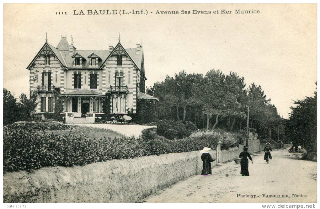 CPA 44 LA BAULE AVENUE DES EVENS ET KER MAURICE 1919 - La Baule-Escoublac