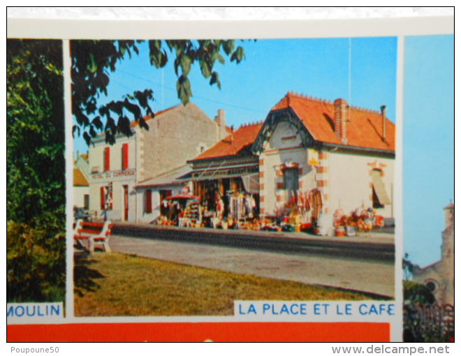 CP 33  Gironde CARCANS MAUBUISSON - Multivues Le Moulin , La Place Et Le Café , L'église , La Plage , L'hôtel  1970 - Carcans