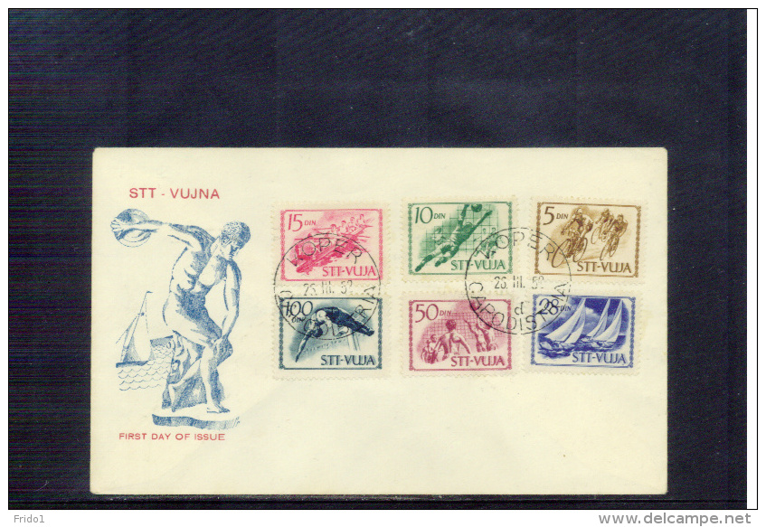 Trieste Zone B 1952 Michel 60-65 Sport FDC - Poststempel