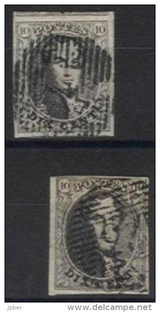 Belgique - N135a - Médaillon N°10  2 Exemplaires Margés + Voisins P4 Et P73 - 1858-1862 Medaglioni (9/12)