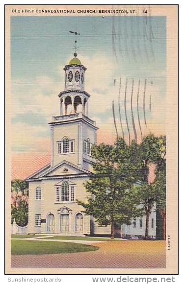 Vermont Bennington Old First Congregational Church 1955 - Bennington