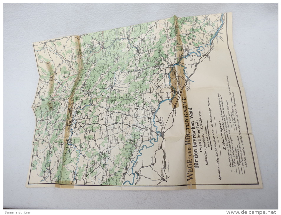 J. Mayenberg "Führer durch den Bayerischen Wald" mit Landkarten, von 1927