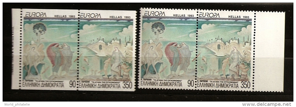 Grèce Hellas 1993 N° 1817 / 20 ** Europa, Tableau, Constantinos Parthénis, Communication, Nu, Sexe, Seins, Europe - Neufs