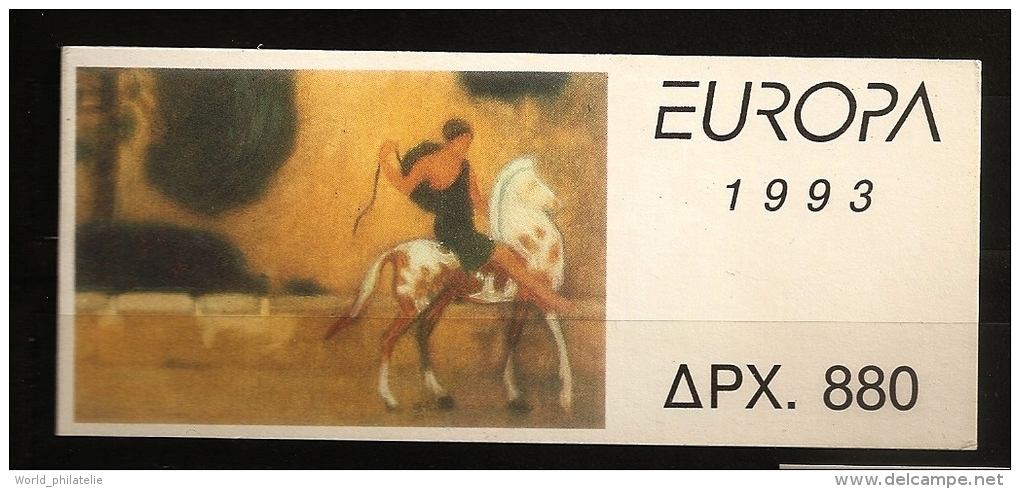 Grèce Hellas 1993 N° Carnet 1819 ** Europa, Tableau, Constantinos Parthénis, Communication, Nu, Sexe, Seins, Cheval - Neufs