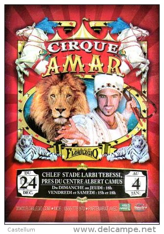 Affichette Cirque Amar En Algerie- Chlef - Autres & Non Classés