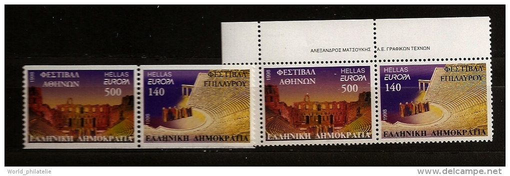 Grèce Hellas 1998 N° 1962 / 5 ** Europa, Europe, Festivals, Fêtes, Théâtre Antique, Epidaure, Hérode, Gallo-romain - Neufs