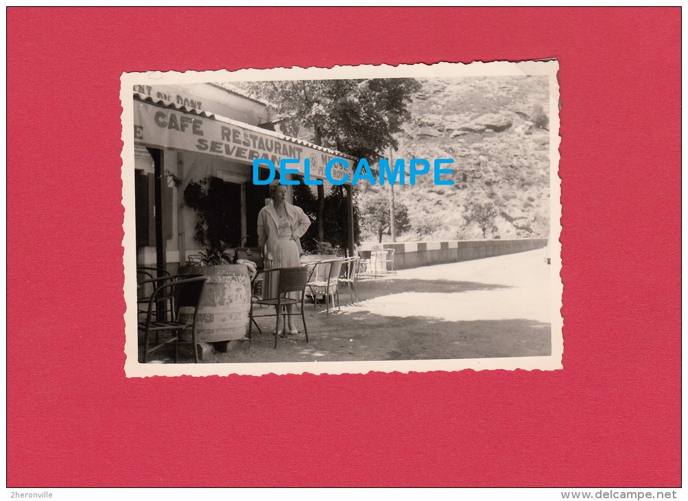 Photo Ancienne - Avant VILLEFORT ( Lozère ) - Café Restaurant Severan - Aout 1957 - En Direction D´ ALES - Lieux