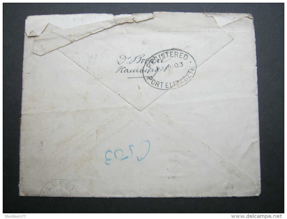 1903, Registeed Letter From Germany To Port Elisabeth, Send After  , Rare Cover - Cape Of Good Hope (1853-1904)