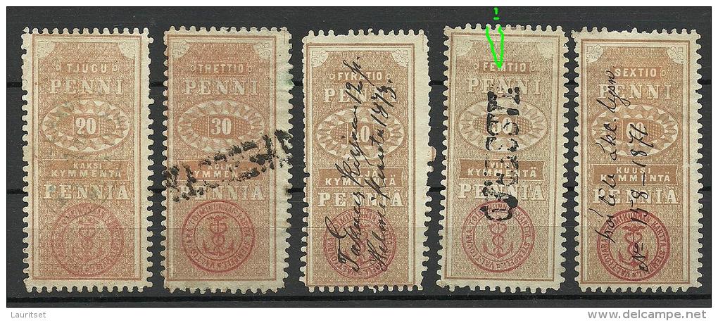 FINNLAND FINLAND Ca 1865-1875  Revenue Tax Stamps Steuermarken O - Servizio