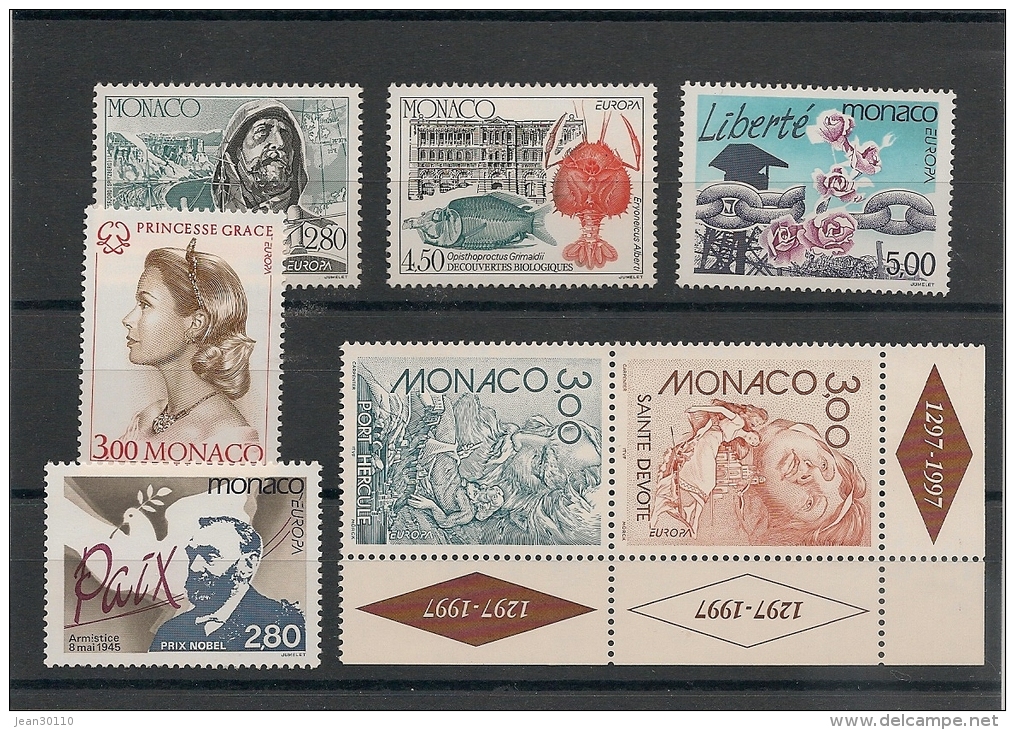 MONACO Années 1994/97 Europa  N°Y/T:1935/36-1987/88-210 4/105-2037** - Unused Stamps