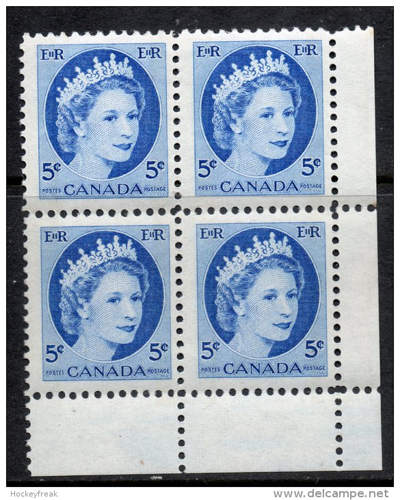 Canada 1962 - 5c Bright Blue With 2 X Phosphor Bands In Block Of 4 SG467p MNH Cat £14 SG2018 A-Z Empire - Neufs