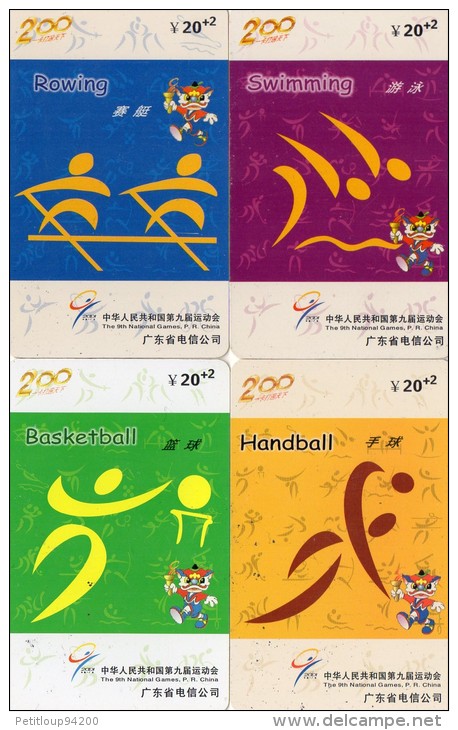 CARTES PREPAYEES CHINE  Y 20+2  Handball/Basketball/Rowing/Swimming  (lot De 4)  ***** - Chine