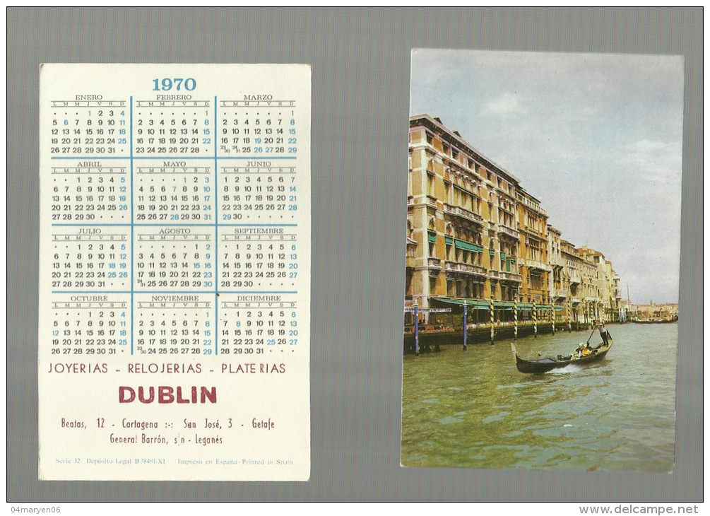 - CALENDARIO  PARA  1970--DUBLIN - Tamaño Pequeño : 1961-70