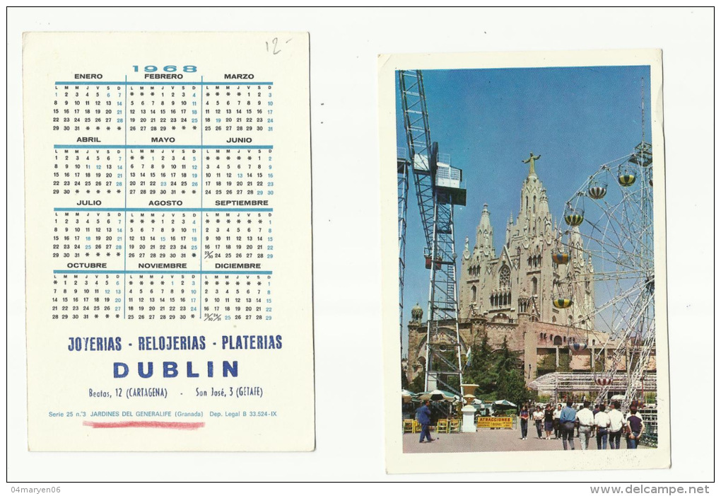 - CALENDARIO  --DUBLIN -CARTAGENA  1968 - Petit Format : 1961-70