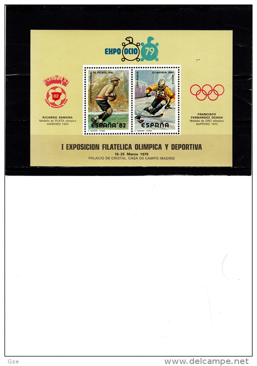 SPAGNA  1979 - Foglietto Ricordo - Calcio - Sci - Olimpiade - Fogli Ricordo