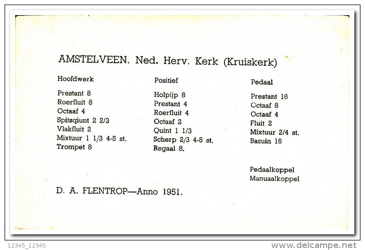 Amstelveen, Ned. Herv. Kerk, Organ - Amstelveen