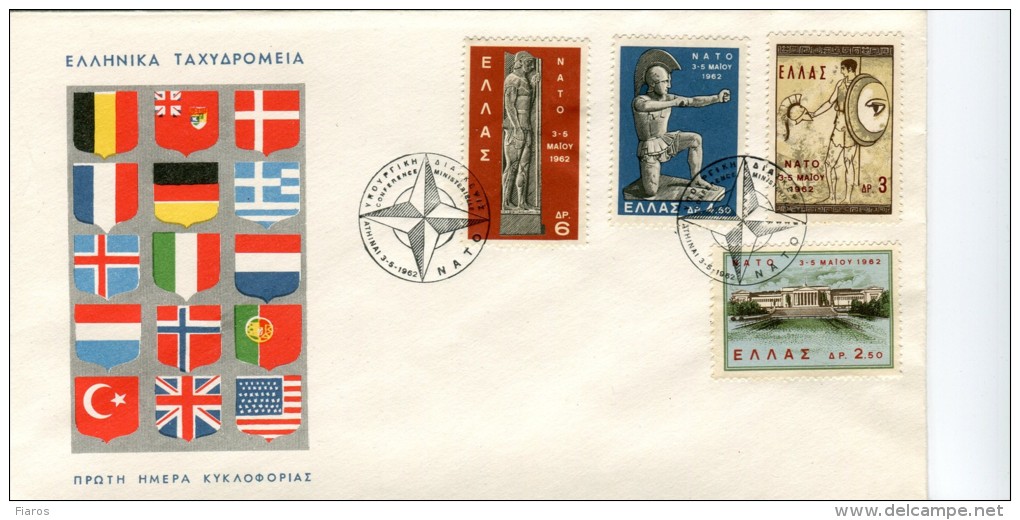 Greece- Greek First Day Cover FDC- "N.A.T.O." Issue -3.5.1962 - FDC