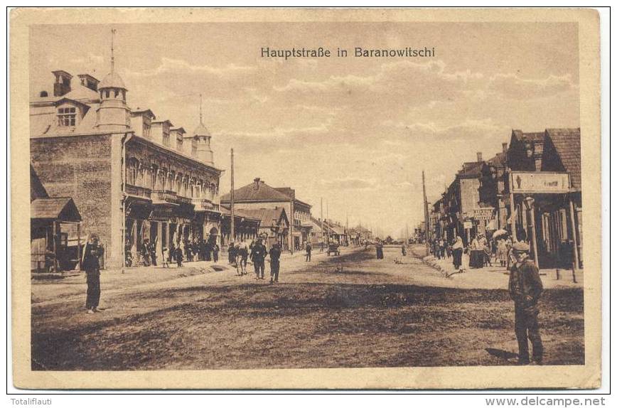 Baranowitschi Hauptstraße Belebt Feldpost  12.8.1916 Gelaufen Belorus &#1041;&#1072;&#1088; 72;&#1085;&#1086;&#1074;& - Weißrussland