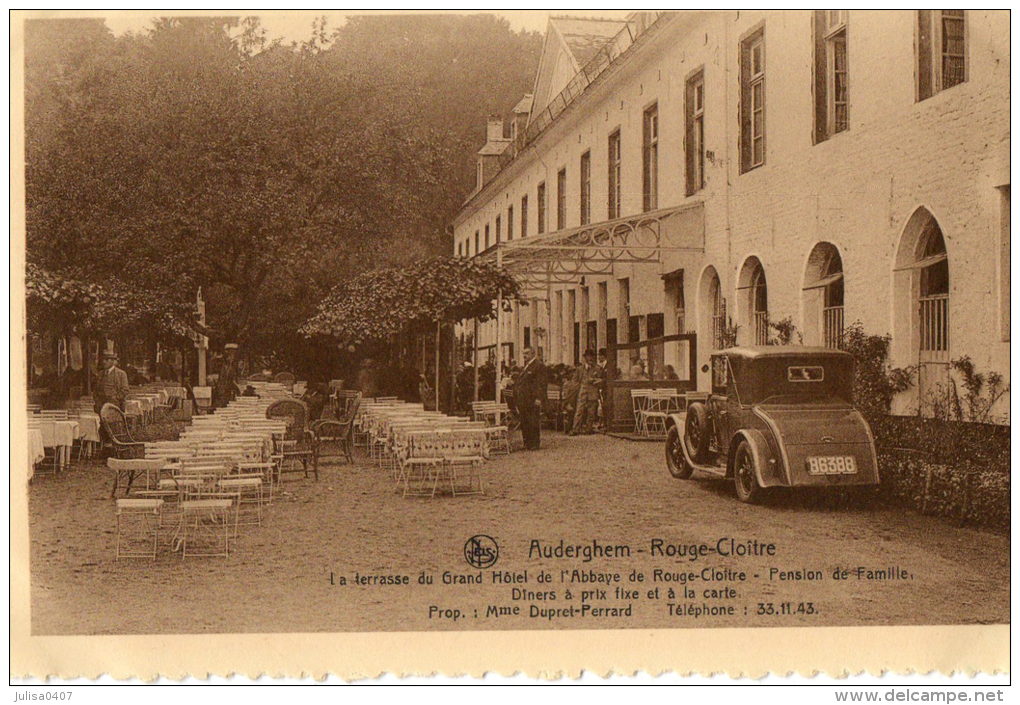 AUDERGHEM ROUGE CLOITRE (Belgique) Terrasse Du Grand Hotel De L'abbaye Automobile - Autres & Non Classés