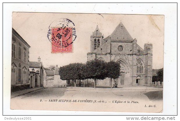 Dec13    9162526      Saint Sulpice De Favières L église Et La Place N° 2 - Saint Sulpice De Favieres