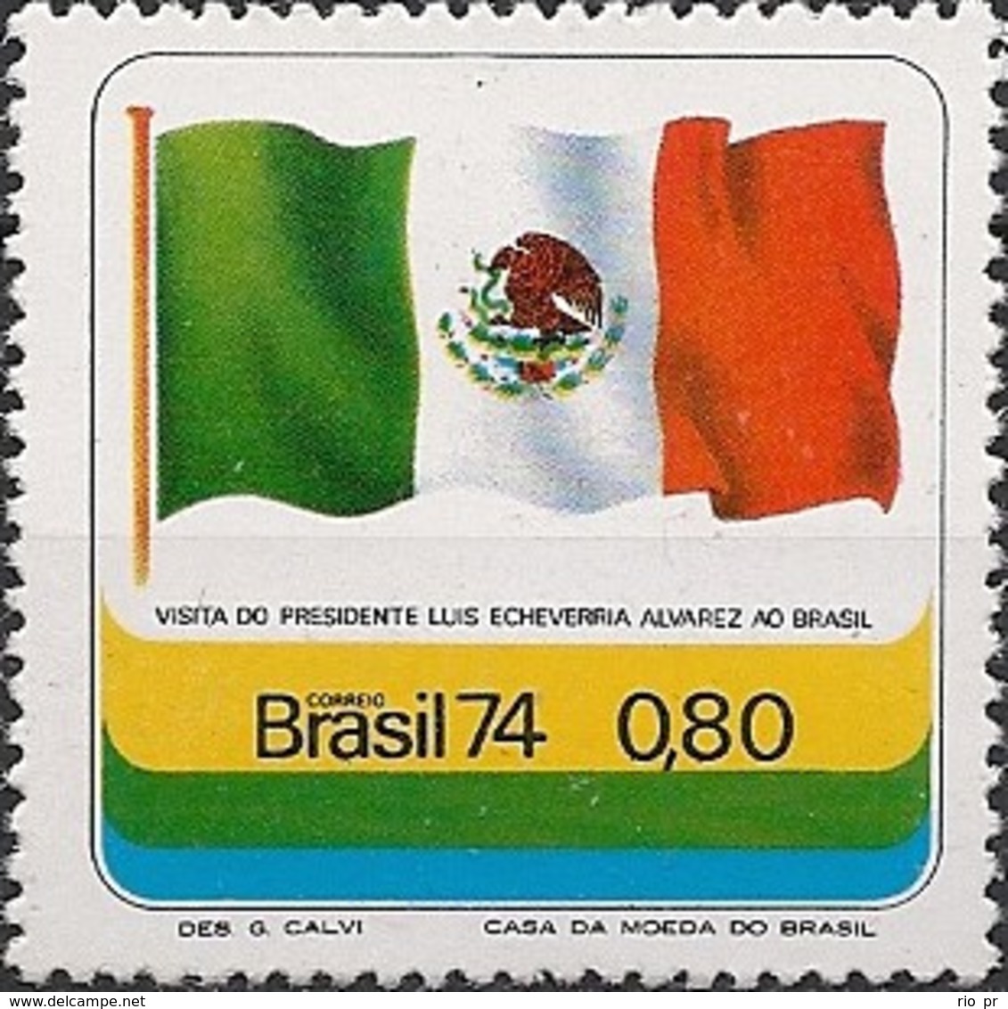 BRAZIL - VISIT OF PRESIDENT LUIS ECHEVERRIA ALVARES OF MEXICO 1974 - MNH - Unused Stamps
