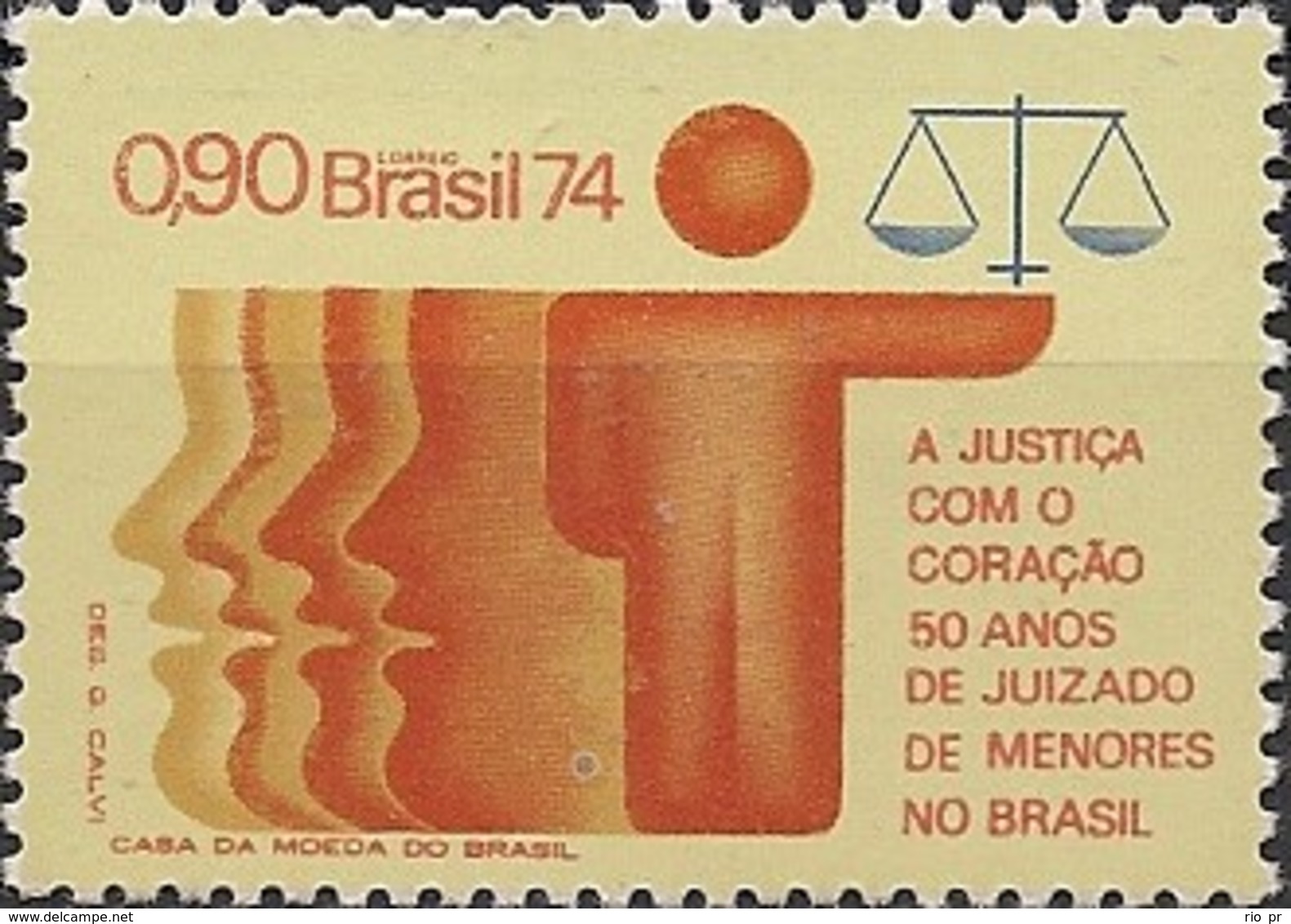 BRAZIL - JUVENILE COURT OF BRAZIL, 50th ANNIVERSARY 1974 - MNH - Unused Stamps