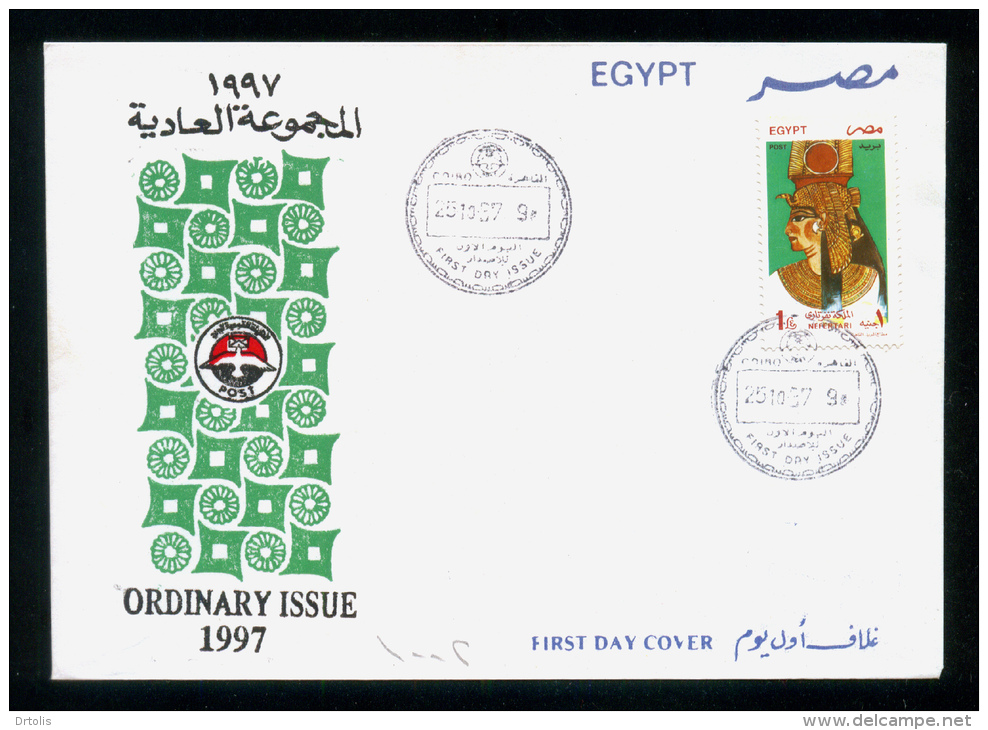 EGYPT / 1997 / QUEEN NEFERTARI / FDC - Brieven En Documenten