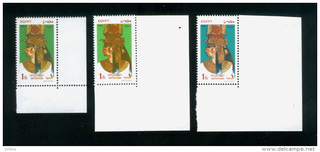 EGYPT / 1997 / 3 DIFFERENT ISSUES / QUEEN NEFERTARI / MNH / VF - Unused Stamps