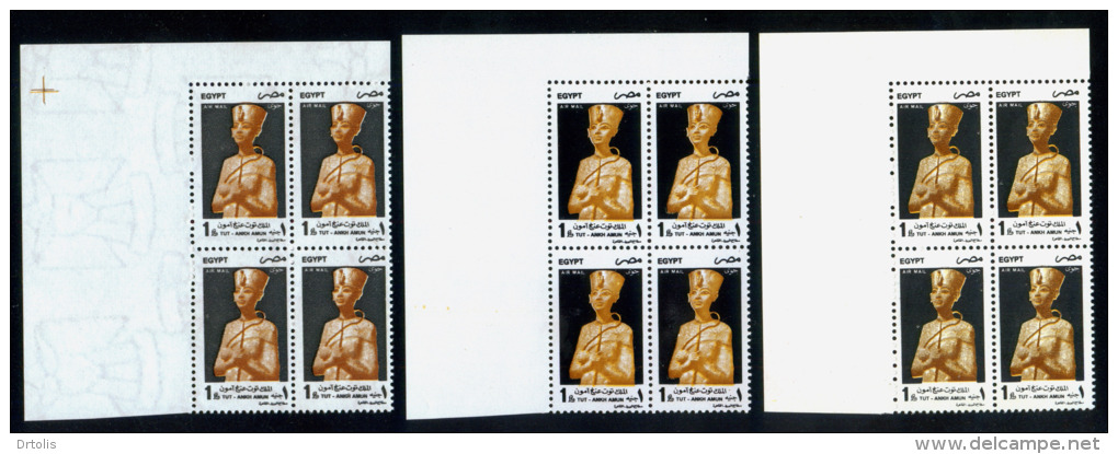 EGYPT / 1997 / AIRMAIL / 3 DIFFERENT ISSUES / WOODEN STATUE OF TUTANKHAMUN / MNH / VF - Ungebraucht