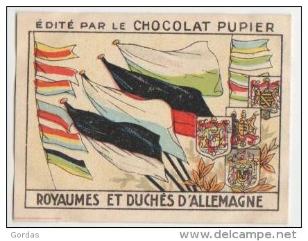 Image Chocolat Pupier 68 X 52 Mm Europe - Germany - Heraldry - Flag - Royaumes Et Duches D'Allemagne - Other & Unclassified