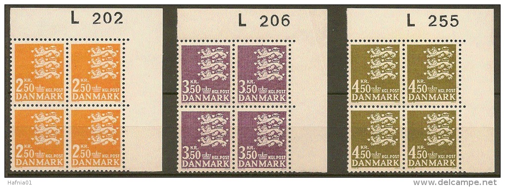 Czeslaw Slania. Denmark 1972. Coat Of Arms. Michel 526-28,  Plate-block MNH. - Unused Stamps