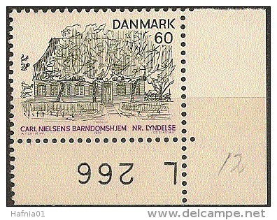 Czeslaw Slania. Denmark 1974. Danish Regions.  Michel 564 With Plate-number MNH. - Unused Stamps