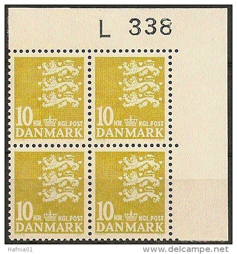 Denmark 1976. Coat Of Arms.  Michel 626, Plate-block MNH. - Unused Stamps