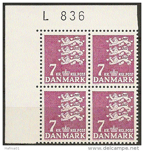 Denmark 1978. Coat Of Arms. Michel 659, Plate-block MNH. - Unused Stamps