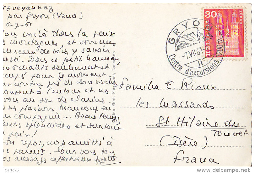 Suisse - Taveyannaz Et Le Culard  - Postmark Cachet Gryon - Gryon