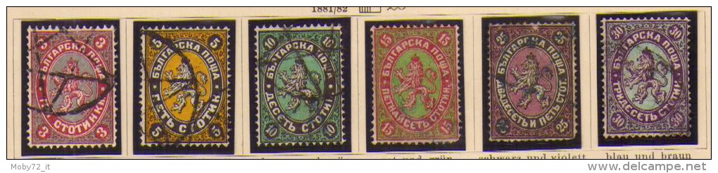 Bulgaria - 1881/82 - Usato/used - Serie Ordinaria - Mi N. 6/11 - Oblitérés