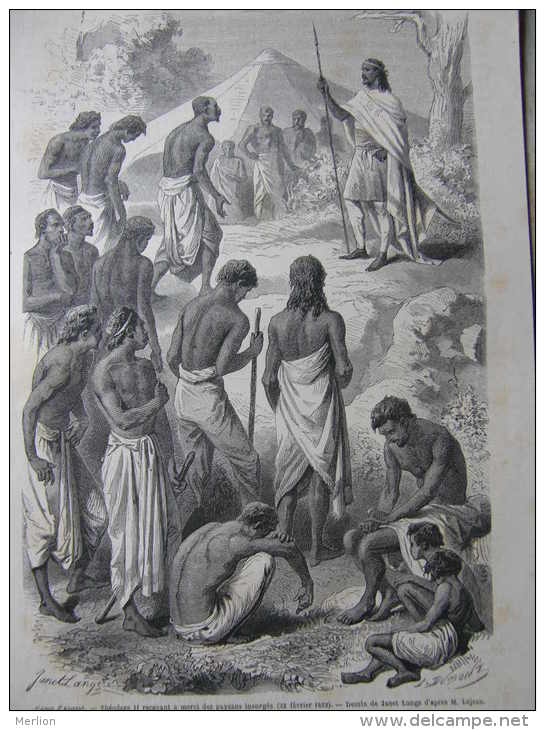 Ethiopia - Abyssinia   - Camp D'Aouret - Theodore II -  - Wood Engraving Ca 1860's  AV754.2 - Estampes & Gravures