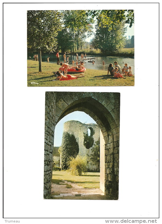 DORDIVES 2 CARTES POSTALES   LE CAMPING ET LE CHATEAU DU MEZ LE MARECHAL - Dordives