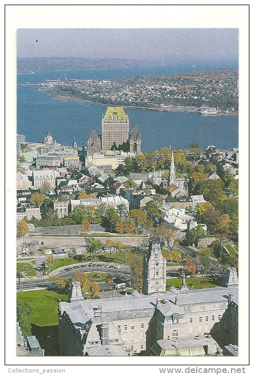 Cp, Canada, Québec, Une Vue Partielle Du Parlement Du Québec, Du Vieux Québec, De La Pointe Lévy Et De L'Ile D'Orléans, - Québec - La Cité