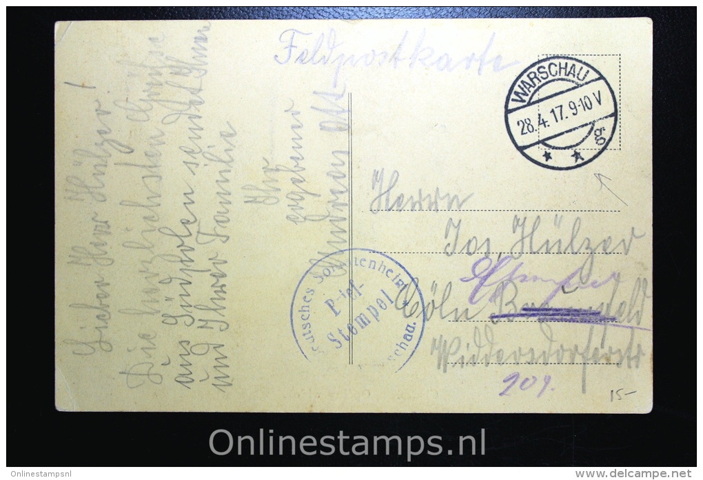 Germany, Picture Postcard Chelm, Warschau, To Coln, 1917 Feldpost - Briefe U. Dokumente