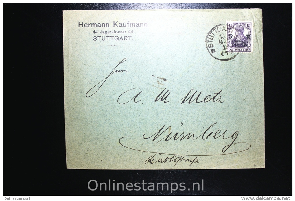 Germany 1919 Cover Stuttgart To Nürnberg, Mi 106 - Briefe U. Dokumente