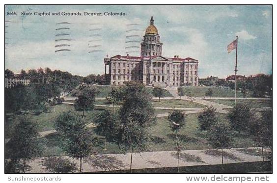 Colorado Denver State Capitol And Grounds 1917 - Denver