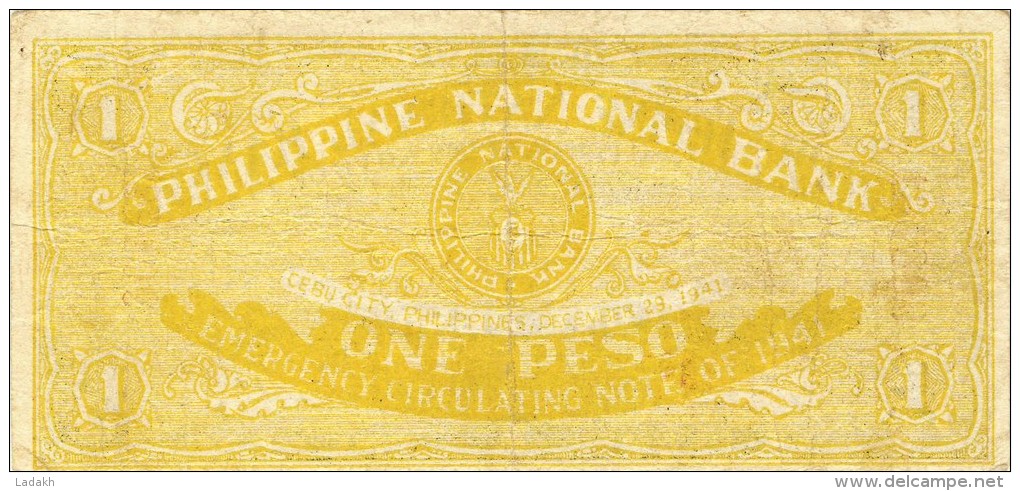 BILLET # PHILIPPINES # 1941 # UN PESO # PICK 89 # CIRCULE # - Philippinen