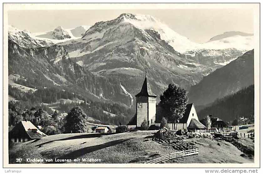 Suisse - Ref C349- Kirchlein Von Lauenen Mit Wildhorn - Carte Bon Etat  - - Lauenen
