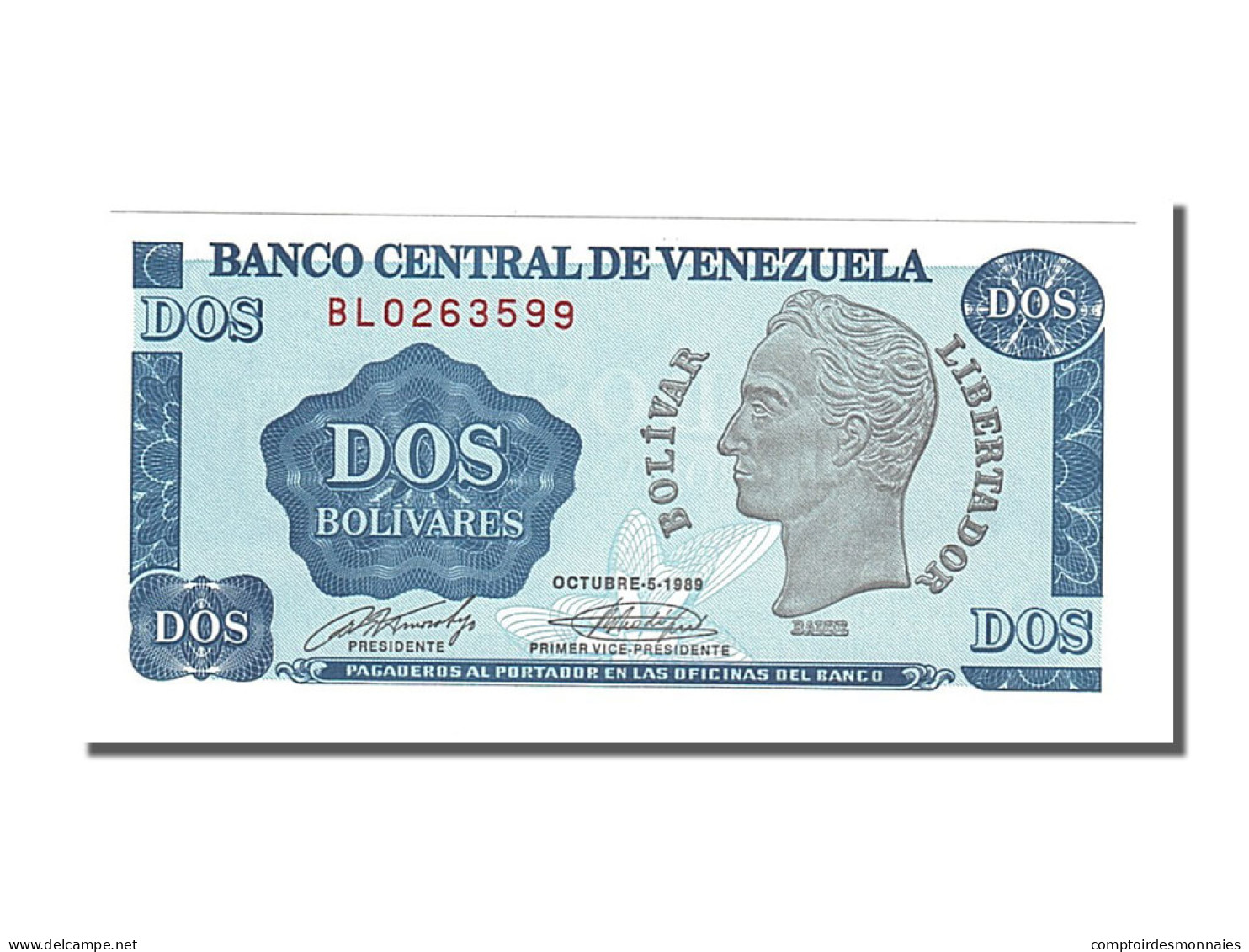 Billet, Venezuela, 2 Bolivares, 1989, 1989-10-05, NEUF - Venezuela