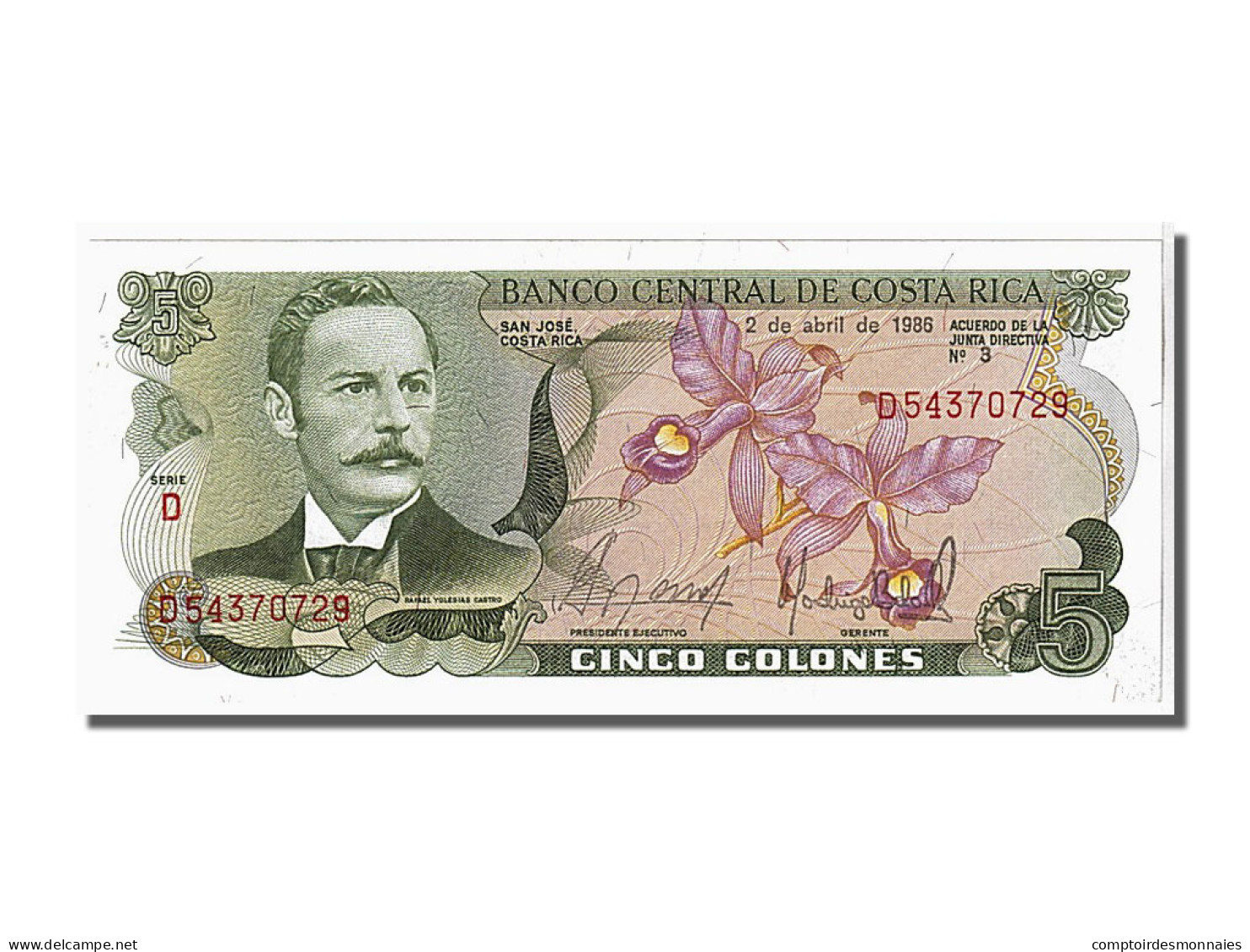 Billet, Costa Rica, 5 Colones, 1986, NEUF - Costa Rica